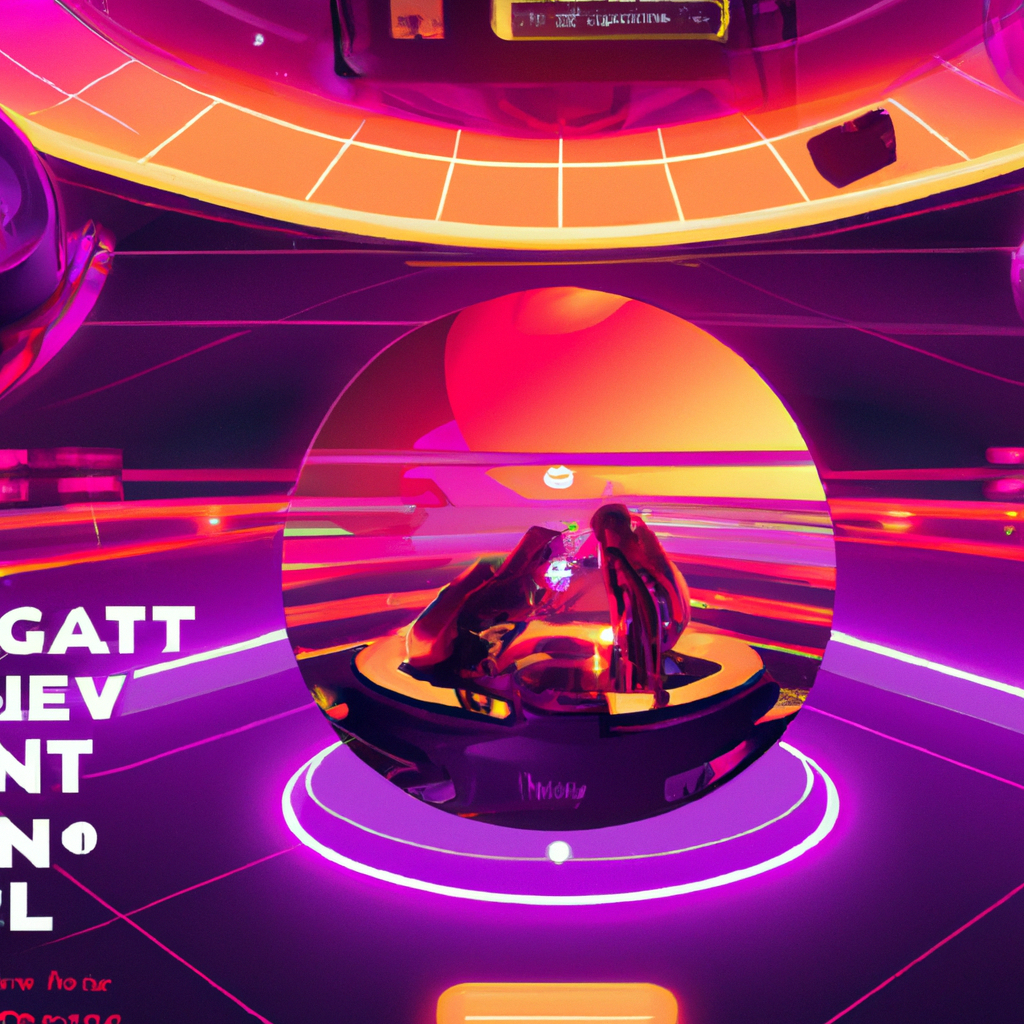 ArcadeNova hero art: neon arcade scene